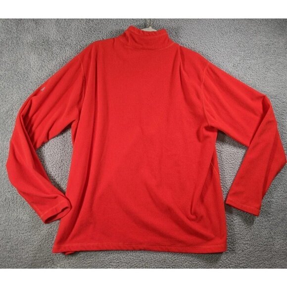 Eddie Bauer First Ascent Fleece Jacket Zip Pullover Mens 2XL Orange Gray Pocket - Picture 2 of 11